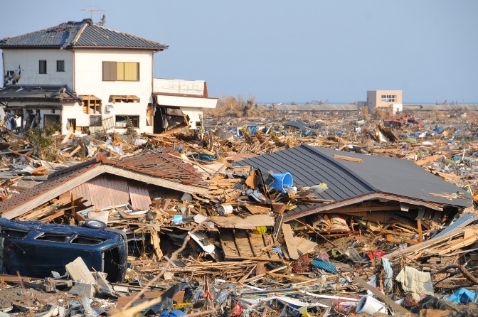 Extensive damage caused by tsunami: Namie Town.