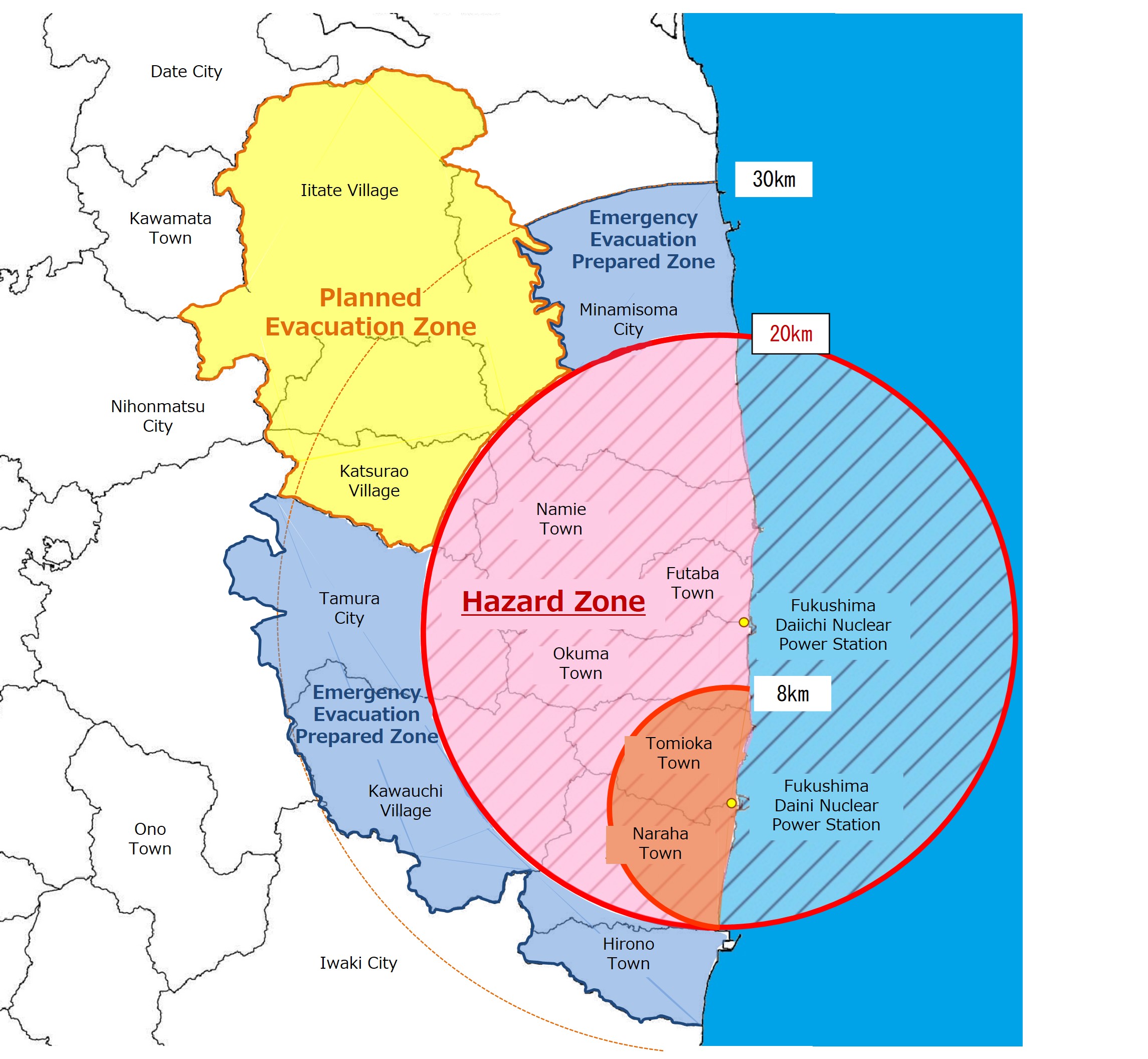 Status of evacuation zones (as of April 22, 2011)1