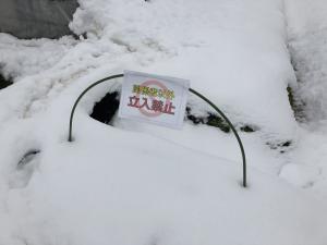 ほ場に設置された看板