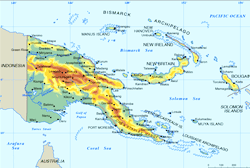 パプアニューギニアの地図