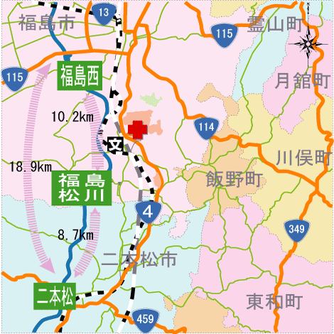 松川IC地図