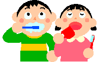 歯磨きをしている子ども
