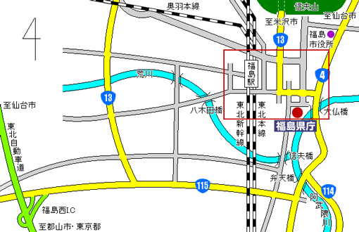計量検定所(福島県庁)へのアクセスマップ
