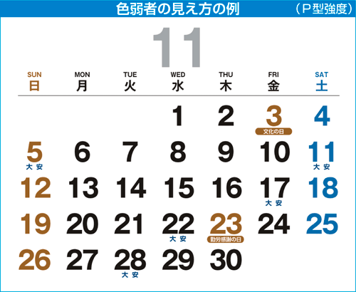 色弱者の見え方の例