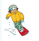 高齢者のスノーボードイラスト
