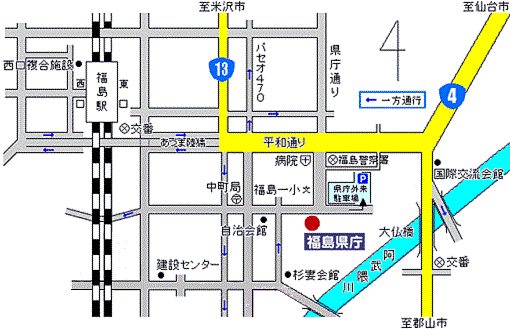 計量検定所（福島県庁）周辺マップ