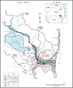 小玉ダムの位置及び流域一覧図