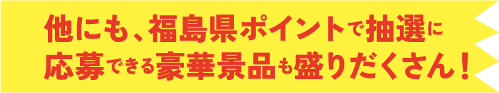 他にも、福島県ポイントで抽選に応募できる豪華景品も盛りだくさん!