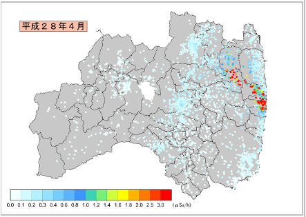 福島県放射能測定マップ画像