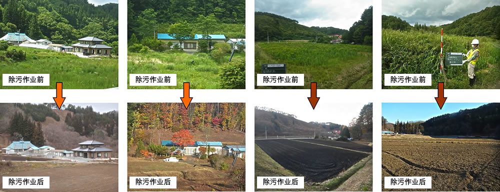 Image : Before & After the Decontamination Work in Tamura City