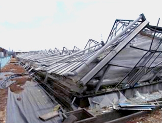 State of damage to large-scale horticultural greenhouses