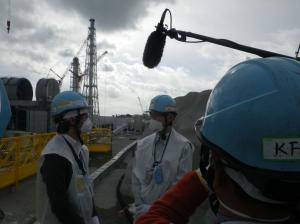 福島第一原子力発電所での取材風景