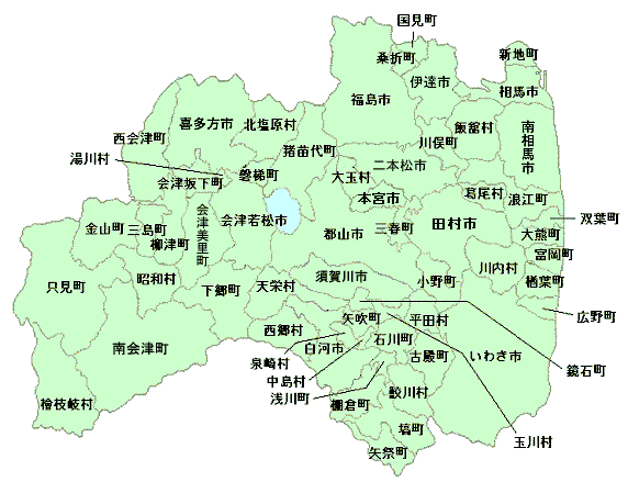 県内市町村地図上検索 福島県ホームページ