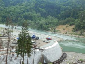 只見川沿線の復旧工事