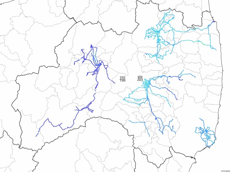 福島県内全域の走行サーベイ結果マップ（平成26年2月23日）