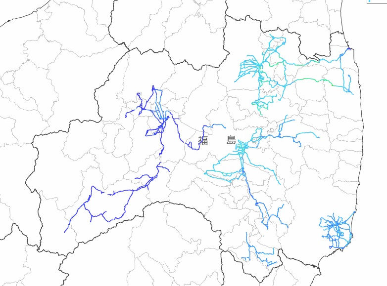 福島県内全域の走行サーベイ結果マップ（平成26年3月16日）