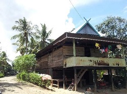 村々ではほとんどのお家が木造高床式です