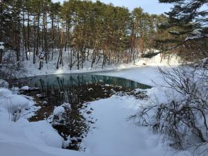 神秘な色で観光客を魅了した「青沼」