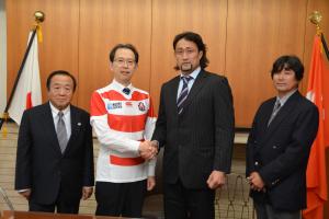 ラグビーワールドカップ日本代表大野選手表敬訪問