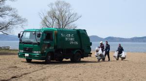 天神浜で回収されたゴミ