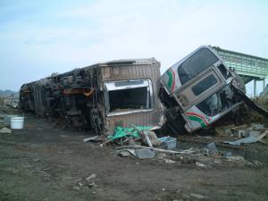 震災直後の新地駅