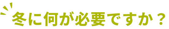 冬に何が必要ですか？
